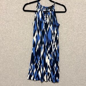 Banana Republic Factory Blue and White Patterned Mini Dress